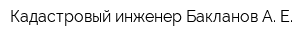Кадастровый инженер Бакланов А Е