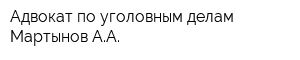Адвокат по уголовным делам Мартынов АА