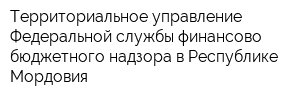 Территориальное управление Федеральной службы финансово-бюджетного надзора в Республике Мордовия