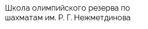 Школа олимпийского резерва по шахматам им Р Г Нежметдинова