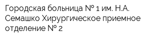 Городская больница   1 им НА Семашко Хирургическое приемное отделение   2