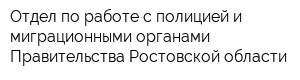 Отдел по работе с полицией и миграционными органами Правительства Ростовской области