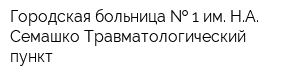 Городская больница   1 им НА Семашко Травматологический пункт