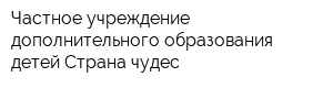Частное учреждение дополнительного образования детей Страна чудес
