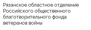 Рязанское областное отделение Российского общественного благотворительного фонда ветеранов войны