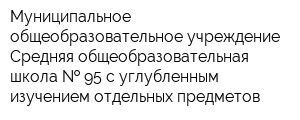 Муниципальное общеобразовательное учреждение Средняя общеобразовательная школа   95 с углубленным изучением отдельных предметов