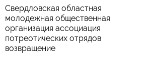 Свердловская областная молодежная общественная организация ассоциация потреотических отрядов возвращение