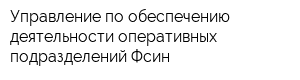 Управление по обеспечению деятельности оперативных подразделений Фсин