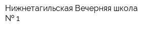 Нижнетагильская Вечерняя школа   1