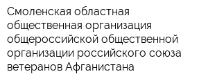 Смоленская областная общественная организация общероссийской общественной организации российского союза ветеранов Афганистана