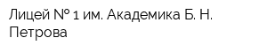 Лицей   1 им Академика Б Н Петрова