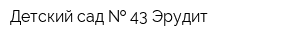 Детский сад   43 Эрудит