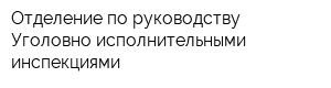 Отделение по руководству Уголовно-исполнительными инспекциями