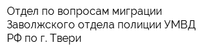 Отдел по вопросам миграции Заволжского отдела полиции УМВД РФ по г Твери