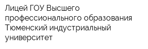 Лицей ГОУ Высшего профессионального образования Тюменский индустриальный университет