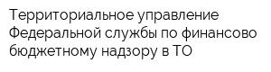 Территориальное управление Федеральной службы по финансово-бюджетному надзору в ТО