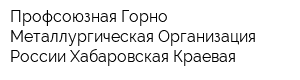 Профсоюзная Горно-Металлургическая Организация России Хабаровская Краевая