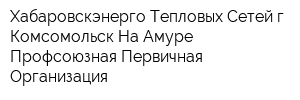 Хабаровскэнерго Тепловых Сетей г Комсомольск-На-Амуре Профсоюзная Первичная Организация