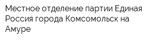 Местное отделение партии Единая Россия города Комсомольск-на-Амуре