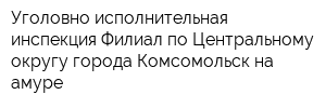 Уголовно-исполнительная инспекция Филиал по Центральному округу города Комсомольск-на-амуре