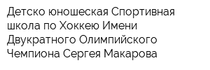 Детско-юношеская Спортивная школа по Хоккею Имени Двукратного Олимпийского Чемпиона Сергея Макарова