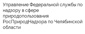 Управление Федеральной службы по надзору в сфере природопользования РосПриродНадзора по Челябинской области