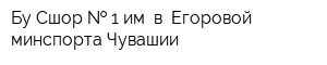 Бу Сшор   1 им в Егоровой минспорта Чувашии