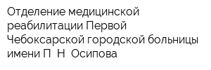 Отделение медицинской реабилитации Первой Чебоксарской городской больницы имени П Н Осипова