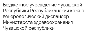 Бюджетное учреждение Чувашской Республики Республиканский кожно-венерологический диспансер Министерста здравоохранения Чувашской республики