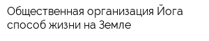 Общественная организация Йога-способ жизни на Земле