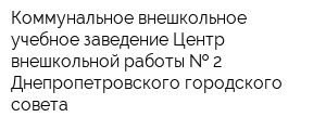 Коммунальное внешкольное учебное заведение Центр внешкольной работы   2 Днепропетровского городского совета
