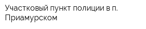 Участковый пункт полиции в п Приамурском
